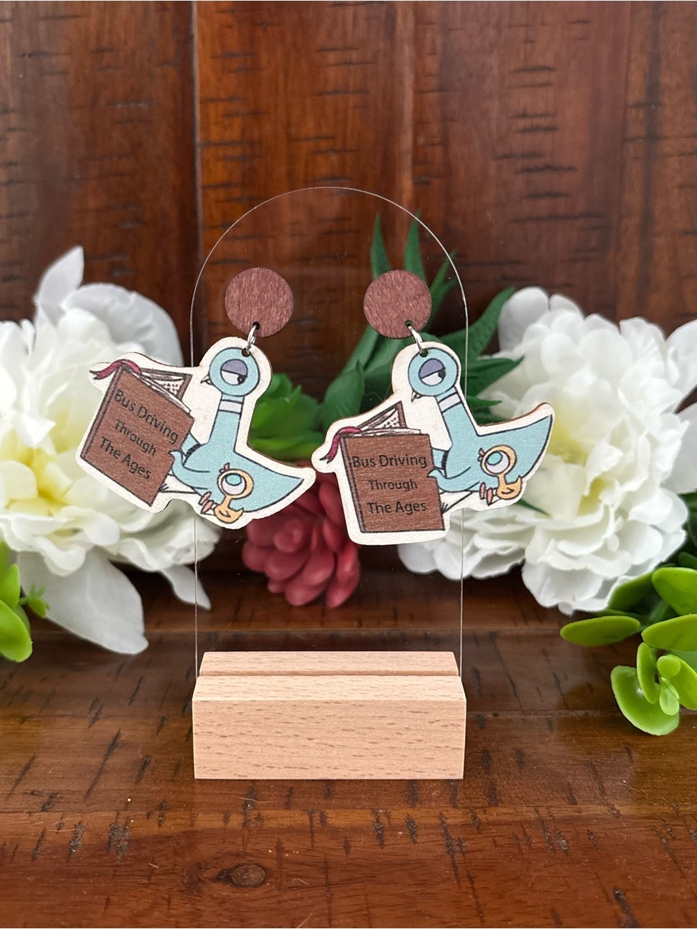 Don't Let the Pigeon Drive the Bus! Book Novelty Earrings